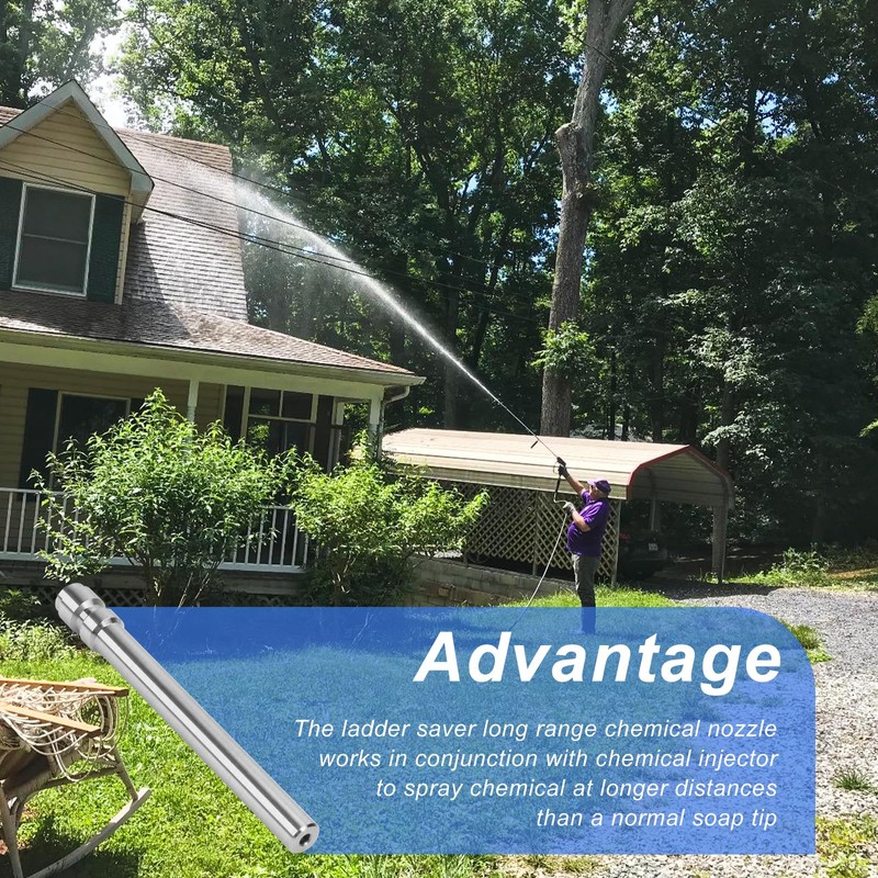 Pressure Washer Ladder Saver Long Range Chemical Nozzle Multi-Use Tip