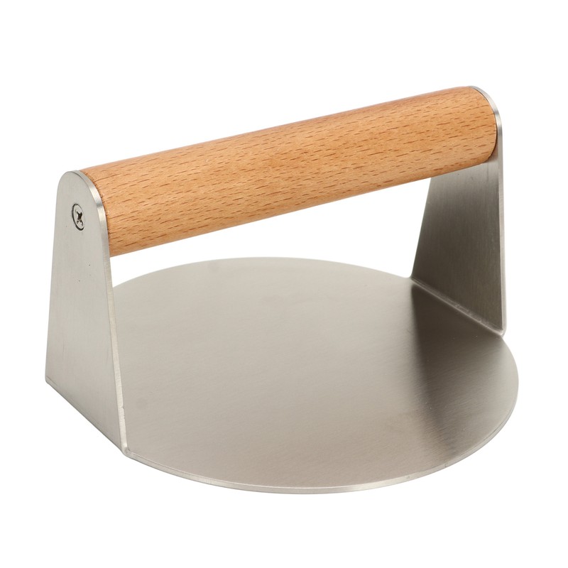Hamburger Press 304 Stainless Steel Smooth Surface Wooden Handle Easy