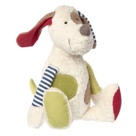Sigikid Sigikid38764 Dog 'Patchwork', Green Soft Toy-32 x 14 x 12cms, Multi Colour, 32 x 14 x 12 cm