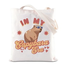 ENSIANTH Capybara Tote Bag - In My Capybara Era - Animal Lover Gift - Wildlife Shoulder Bag