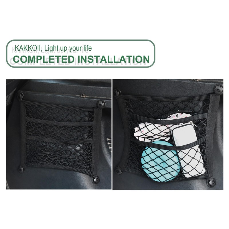 KAKKOII 3 Layer Small Cargo Net,Cargo Storage Pocket Net, Mesh
