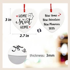 New Home Sweet Home Decor Gifts Ceramic Heart Hanging Plaque gifts Welcome Sign Housewarming Presents Decorations for Family Friends Neighbourhood