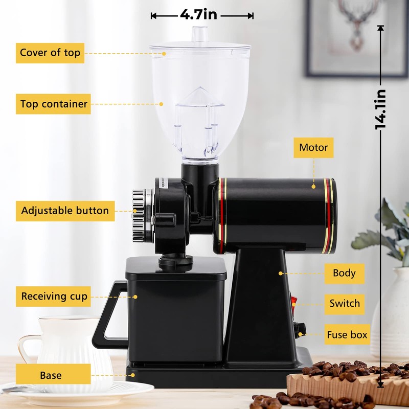 Flyseago Burr Coffee Grinder Electric Espresso Grinder Commercial & Homeuse
