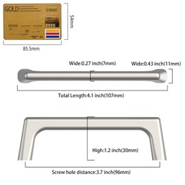 Coinkoly 10 Pack 3-3/4"(96mm) Brushed Satin Nickel Cabinet Pulls Kitchen Cabinet Handles Drawer Dresser Handle Cupboard Hardware for Cabinets