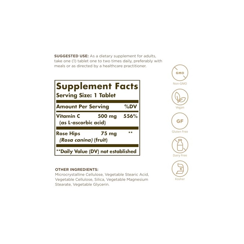 Solgar Vitamin C 500 mg with Rose Hips - 100