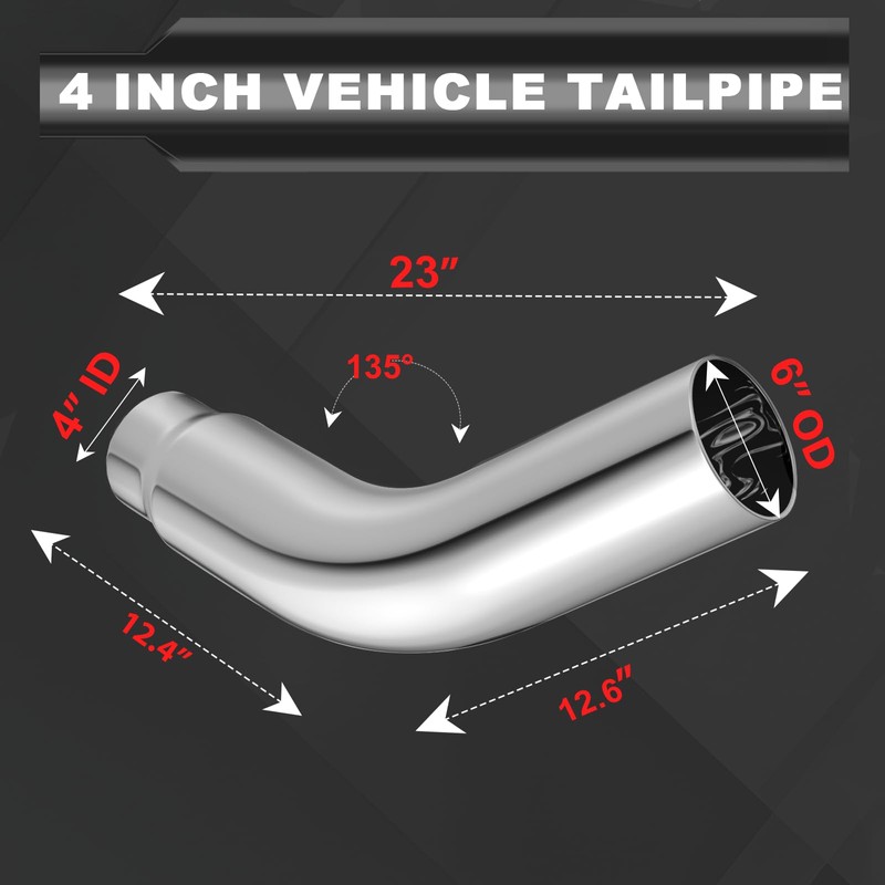 4 inch Diesel Exhaust, Exhaust Pipe Tip Elbow with a