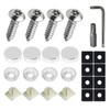 4Sets Black Anti Theft License Plate Screws Kits, Rustproof Stainless