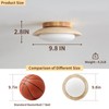 9.8'' Yellow Travertine Flush Mount Ceiling Lamp with Wood Base