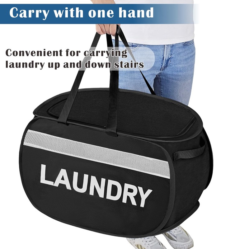 BOSNONA Large Collapsible Laundry Baskets Pop Up Laundry Hamper with