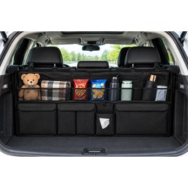 Car Trunk Storage Organizer for Backseat Use – Large Capacity Mesh Cargo Holder for Everyday Vehicle Organization