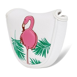 Craftsman Golf Flamingo Dance Wood White Mallet Putter Headcover for Heel Shaft Putters