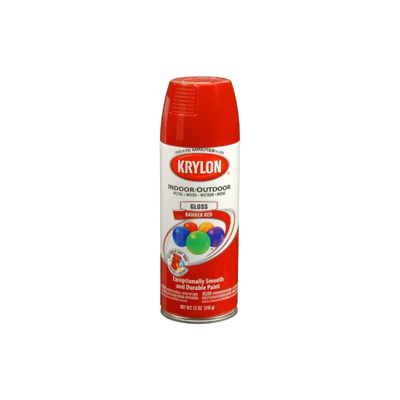 Krylon K05210807 ColorMaster Paint + Primer, Gloss, Banner Red, 12