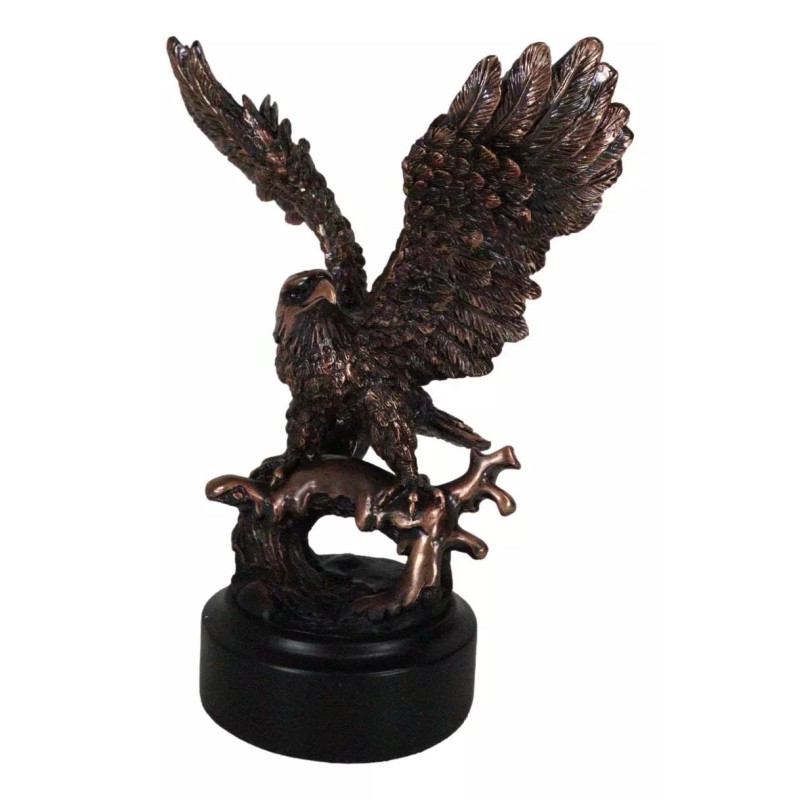 Wings Of Glory Bald Eagle Perching On Tree Bronzed Resin