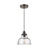Feiss P1348PAGB/DWZ Baskin Glass Pendant Lighting, Brass, 1-Light (10"Dia x
