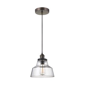 Feiss P1348PAGB/DWZ Baskin Glass Pendant Lighting, Brass, 1-Light (10"Dia x 10"H) 60watts