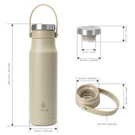 IDEUS® Vacuum Insulated Water Bottle, 24 oz (710 ml) Stainless Steel Double Wall Bottle Metal Sports Canteen with Leak-Proof Screw Cap (710 ml, Celadon)
