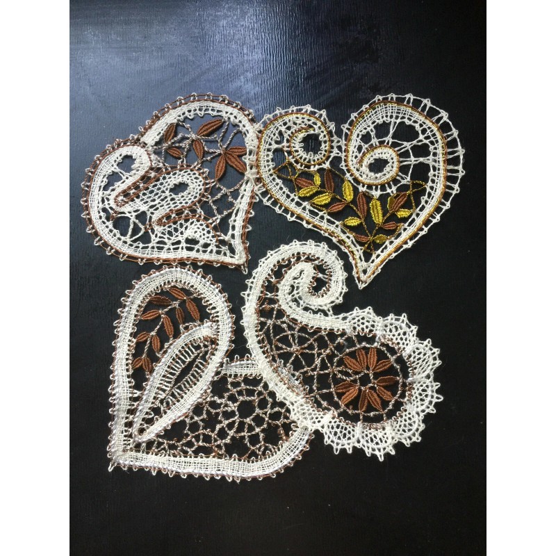 Unbranded 7 PATTERNS to making Bobbin Lace Valentine's Hearts Russian