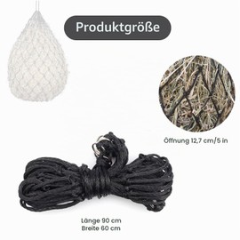 HERKINDNESS Hay Net for Horses, Hay Net, Tight Mesh, Hay Bag Horse, Slow Speed, Improve Digestion, Portable Feeding Bag (Black)