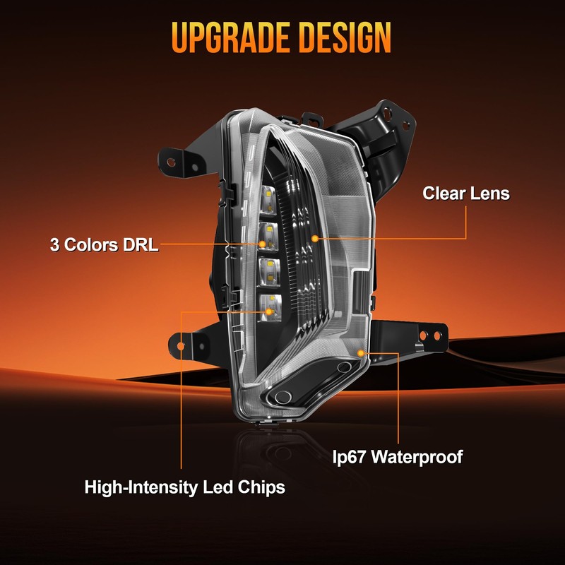 OKSIWA 3 Colors LED DRL for 2022-2024 Chevy Equinox,Front Bumper