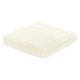 DecoKing Andrea Bath Towel 100% Cotton Border Bath Towel 70 x 140 cm Cream