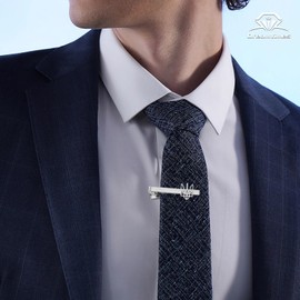Dreamtimes Ukrainian Symbol Tie Clip Ukrainian Tie Clasp for Men Ukraine Trident Inspired Jewelry Ukraine Remembrance Tie Clip Patriotic Gift (Silver)