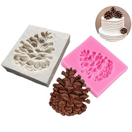 Cestony Cestony 2Pcs Christmas Echinacea Pinecone Silicone Molds for DIY Cake Fondant Biscuit Cookies Soap Sugar Pudding Chocolate Hard Candies Dessert Candle Decor