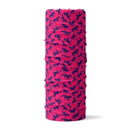 Ruffnek HORSES PINK & BLUE Multifunctional Headwear/Neck warmer/Snood for Horse Riding - Women & Children