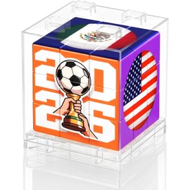 2026 International Soccer Tournament Theme 3x3 Cube Puzzle - Smooth Turning Speed Magic Cube Brain Teaser Toy, Collectible Memorabilia & Party Decor Gift for Football Fans