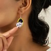 Animal Print Earrings for Women Cat Owl Resin Acrylic Cute