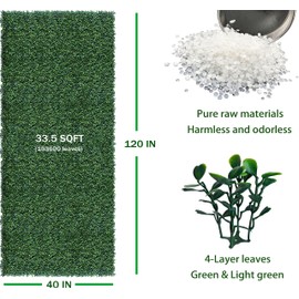 ODTORY Artificial Ivy Privacy Fence Wall Screen,40X120 in(33.5 sqft) UV-Anti Faux Boxwood Roll Panels Greenery Backdrop Ivy Vine Leaf Hedges Fence Panels for Indoor Outdoor Green Wall Decor