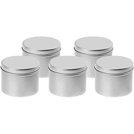 POFET 5 Stück Blechdosen Schraubverschluss Runde Metall Lippenbalsam Dosen Behälter Deckel 100ml Hohe Qualität
