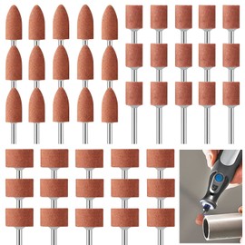 Corundum Grinding Pen, 3 mm Shank, Mounted Grinding Arbor, 45 Pieces, Grinding Polishing Head, Grinding Attachments for Drill, Abrasive Grinding Pins for 1/8 Inch Shank for Sharpening, Sanding