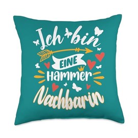 Eine Hammer Nachbarin dankeschön geschenk lustig geburtstag Throw Pillow