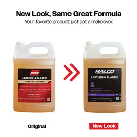 Malco Leather & Plastic Cleaner – Penetrates Deep to Remove Dirt, Grime and Oily Soils/Restores Leather, Plastic and Vinyl/Leaves Surfaces Clean, Shiny and Film-Free / 1 Gallon (100101)