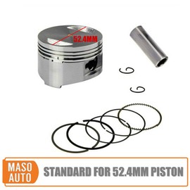 MACHSWON Pitbike Pit Dirt Bike Piston Kit, Piston Ring Kit for 110CC - 125CC Bike Engine ATV Dirt Bike with 52.4mm Piston and 15mm Gudgeon Pin
