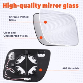 Osakesukar Driver Left Side Mirror Fit For Ford Explorer 2011-2019 - Heated Power Adjustable Blind Spot Glass OEM Fit Replace BB5Z17K707P