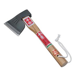 Senkichi Horse Mold Hand Axe with Steel, Double-edged, Width 5.3 x Height 13.2 x Depth 1.0 inches (135 x 335 x 25 mm)