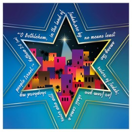 Christian Christmas cards, pack of 10 - Star of Bethlehem Christmas cards pack with Bible verse Matthew 2:6 inside these religious Christmas cards, by Just Cards Direct