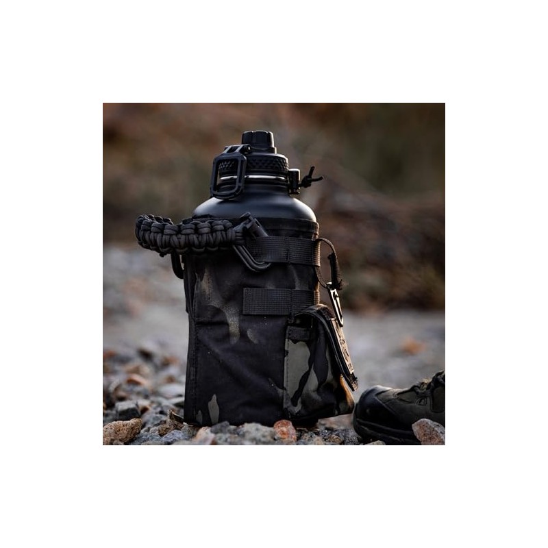 Iron Infidel Paracord Handle for Battle Bottle (Solid, Black)