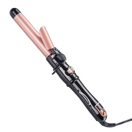 Automatic Rotating Curling Iron, Professional Hair Curler For Beach Waves With Fast Heating, Portable 1.1 Inch Curling Iron Wand for Home and Travel - Color: Black
