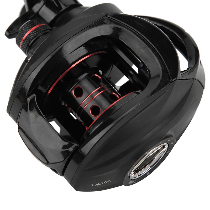 Black Red Metal Spool Magnetic Brake Fishing Casting Reel Fish