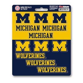 Fanmats 61175: Michigan Wolverines 12 Count Mini Decal Sticker Pack