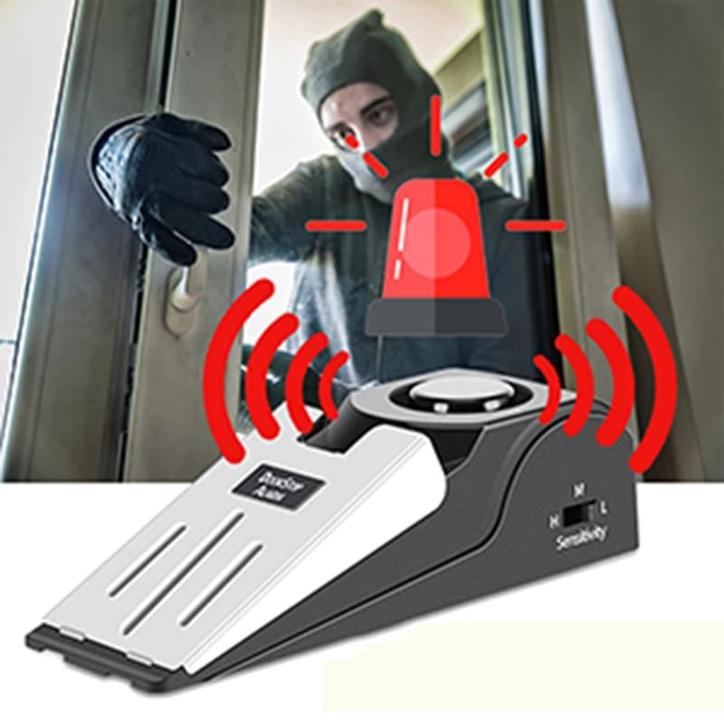 Meichoon 4 Pack Alarm Door Stopper Wedge Jammers for Inside