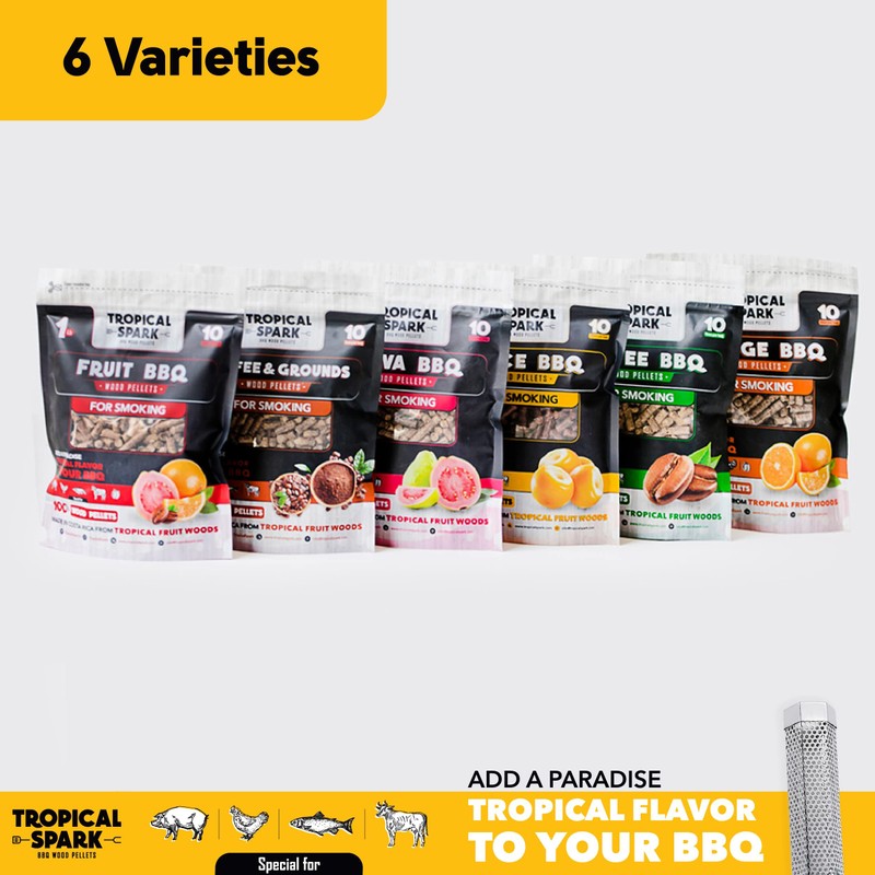 Tropical Spark Wood Pellets | Perfect for BBQ, Smoking, Grilling,