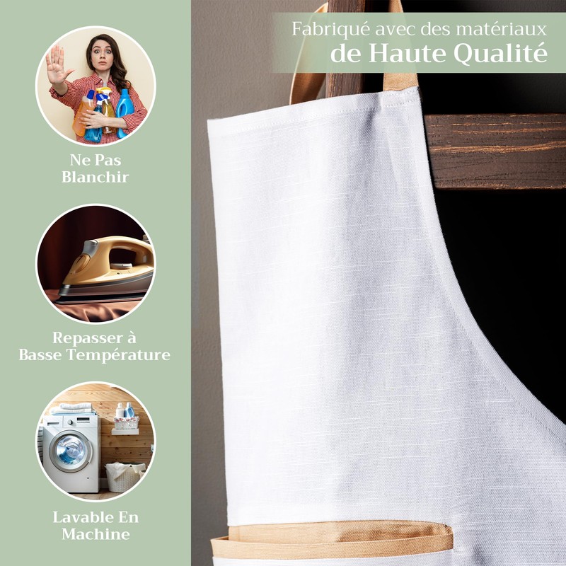Maison d' Hermine Apron 100% Cotton 1 Piece Adjustable Neck