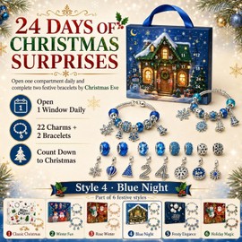 Christmas Advent Calendar Bracelets 2026, DIY Charm Kit for Girls (F1PC)