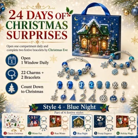 Christmas Advent Calendar Bracelets 2026, DIY Charm Kit for Girls (F1PC)