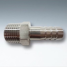 Flowbal Hose Nipple Stainless Steel Threaded Fitting VHN-0308 3/8x8