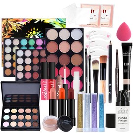 BrilliantDay Multi-Purpose Makeup Set, All-in-One Makeup Gift Set, Cosmetic Palette, Starter Kit, Lip Gloss, Blush Brush, Eyeshadow Palette, Highly Pigmented for Women, Girls #1