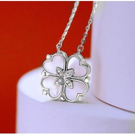 Launers Collar De Trébol En Forma De Corazón, De La Suerte 4 En 1.